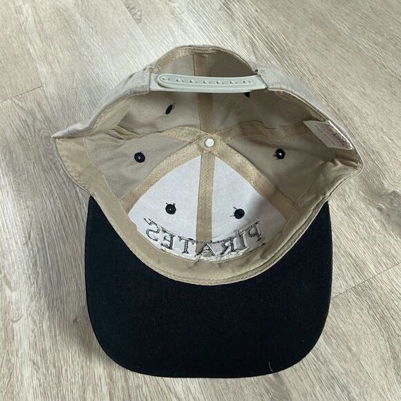 Vintage Pittsburgh Pirates Hat Snapback MLB Baseball Beige Black Fantastic Cap - Picture 3 of 8